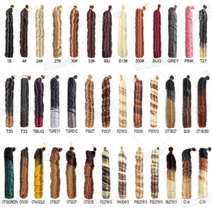 Extensiones de Cabello Sintético de 12 Pulgadas <span class=keywords><strong>con</strong></span> Ondas Sueltas <span class=keywords><strong>Estilo</strong></span> Cola de Caballo, Rizos en Espiral, Trenzas de Ganchillo, Rizos Franceses para Mostruarias y Trenzado - Product Image 3