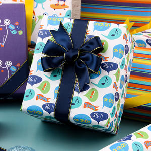 Haute qualité en gros 80g anniversaire ArtPaper tissu 43*300cm cadeau luxe emballage personnalisé rouleau de papier d'emballage - Product Image 4