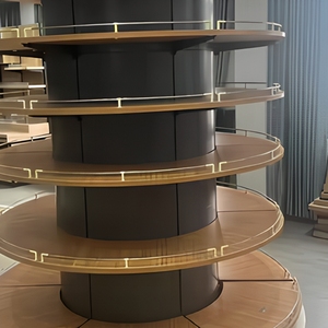 <strong>Round</strong> Pillar-mounted <strong>Shelving</strong> for Retail Stores, Multi-tier Wood/Steel Display Rack for Supermarket Convenience Store - Product Image 4
