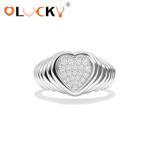 Anillo de Cadenas en <span class=keywords><strong>Cascada</strong></span> con Forma de Corazón, Chapado en Oro de 18k, Resistente al Agua, con Circonitas Cúbicas, para Mujer, Uso Diario, Fabricante de Joyería Personalizada LUCKYJIU - Product Image 2