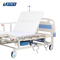 Cama de enfermería manual con giro lateral y orinal, para cuidado en el hogar y hospital, con respaldo y elevación de piernas ajustables para personas mayores