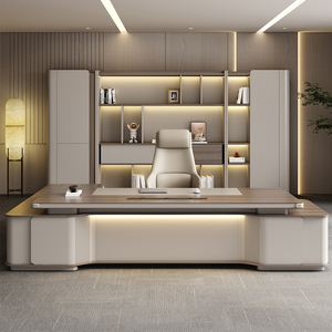 Bureau de direction convertible moderne de luxe 2,4 m en bois avec design de table de patron en MDF de luxe et organisateur de bureau - Product Image 4