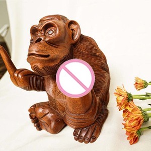 Decorazione in legno intagliato a mano statua di arte erotica pene scultura in legno di scultura scimmia pene in legno <span class=keywords><strong>dildo</strong></span> - Product Image 2
