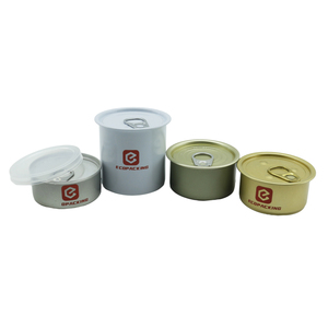 Boîtes <span class=keywords><strong>de</strong></span> conserve vides pour sardines, emballage en fer blanc, 2 pièces, avec anneau <span class=keywords><strong>de</strong></span> fermeture, forme ronde, sérigraphiées, pour thon, sardines et usage alimentaire - Product Image 1