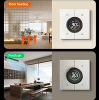 Thermostat intelligent ZigBee à bouton rotatif 10A, panneau PC 3 interrupteurs type 86, interrupteur de climatisation avec commande vocale Wi-Fi pour maison intelligente