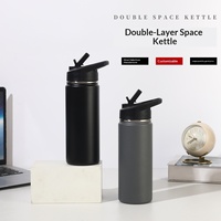 Bouteille d'eau en acier inoxydable à double paroi sans BPA avec logo personnalisé, gobelet isotherme portable pour le fitness/la randonnée, marque d'usine