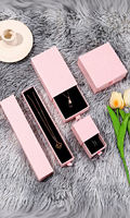 Boîte d'emballage rigide portable en pulpe personnalisée avec logo, doublure en éponge et finition bronzée pour colliers, boucles d'oreilles et montres - Vente en gros