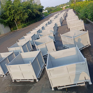 Carter OEM <span class=keywords><strong>Metal</strong></span> çelik kutu palet 600*400*400mm depo depolama ve kargo yönetimi için tekerlekler ile kolu arabası - Product Image 6