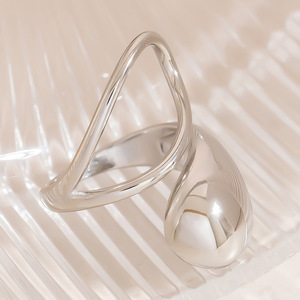 Geometric Stainless Steel <b>Ring</b> Silver Open Design Unisex Fashion Jewelry Gift Yiwu Made JZ21537S - Product Image 3
