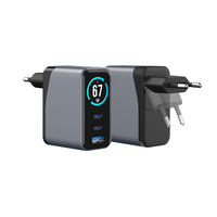 Chargeur GaN 67W 65W avec Écran TFT Type-C et Port USBA pour Multiples Smartphones et Appareils Électroniques, Super Chargeur Rapide 65W pour Téléphone
