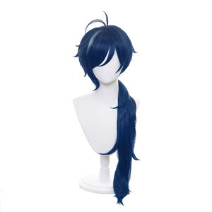 Peluca Ainizi, Nueva Llegada, 90cm de Largo, Sintética, Hecha a Máquina, Azul Oscuro, Peluca de Cosplay de Kaeya Alberich de Genshin Impact para Hombre - Product Image 3