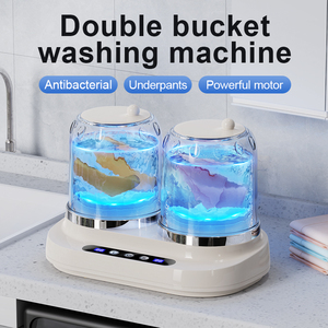 Mini Lave-linge automatique <span class=keywords><strong>à</strong></span> chargement par le haut <span class=keywords><strong>à</strong></span> double cuve, une <span class=keywords><strong>machine</strong></span> <span class=keywords><strong>à</strong></span> double usage, portable pour sous-vêtements et haute efficacité - Product Image 2
