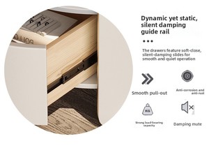 둥근 침대 옆 탁자 단단한 나무 고급 이탈리아 미니멀리스트 빛 럭셔리 침실 수납 침대 옆 캐비닛 무료 설치 - Product Image 6