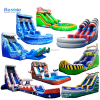 Toboggan gonflable commercial de nouvelle conception bon marché aire de jeux extérieure château plein d'entrain jardin palmier toboggan pour enfants adultes