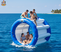 Grande structure de jeu aquatique gonflable en PVC, plateforme flottante pour piscine, usage commercial, extérieur, adulte, loisirs aquatiques