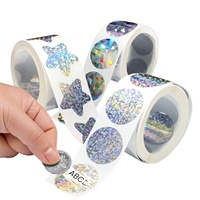 Haute qualité 25mm rond holographique Laser à gratter autocollants étiquettes auto-adhésives rouleau pour billets jeux promotionnels