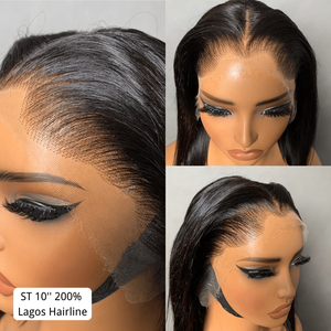 วิกผมบ๊อบสั้นทรง M แบบผมเวียดนามแท้ Remy  ขนาด 13x4  พร้อมเชือกผูกผมด้านหน้าแบบลูกไม้  <span class=keywords><strong>ผม</strong></span>ตรงธรรมชาติ  พร้อมไรผมแบบ Lagos - Product Image 2