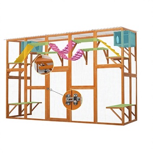 프리미엄 내후성 전나무 고양이 집 방수 애완 고양이 쉼터 정원 마당용 견고한 구조 - Product Image 5