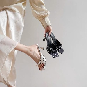 QuiteS 2026 Nuovi Sandali con Tacco a Spillo e Fiocco, Stile <span class=keywords><strong>Polo</strong></span> Dot, Punta Aperta, Sexy <span class=keywords><strong>Scarpe</strong></span> da Sera per Donne - Product Image 1