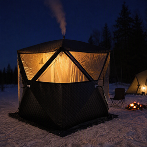 Tenda Sauna Portatile da Esterno con Foro per Stufa, Tenda Sauna Esagonale a Legna per <span class=keywords><strong>Campeggio</strong></span> <span class=keywords><strong>Invernale</strong></span> in Famiglia - Product Image 3