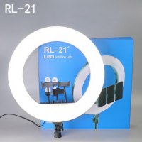 Grand anneau lumineux de 14 pouces, 18 pouces, 21 pouces avec trépied et support de téléphone, télécommande RL14 18 21, anneau lumineux pour selfie pour diffusion en direct/maquillage