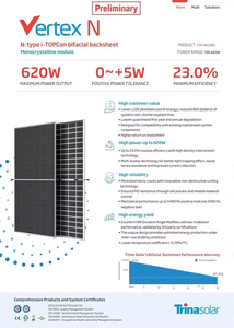 Paneles Solares Trinasolar Tipo N, Bifaciales, de Doble Vidrio, 132 Celdas, Monocristalinos, 23% de Eficiencia, 595W-620W - Product Image 3