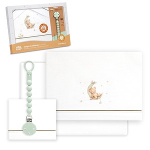 Modello Oso-Luna 3 pz lettino in cotone con portacuccio per bebè - Product Image 1