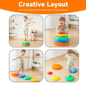 미끄럼 방지 실내/실외 감각 자폐증 장난감 어린이 장애물 코스를위한 플라스틱 균형 블록 디딤돌 - Product Image 6