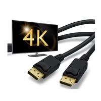 Câble DP mâle vers HDTV mâle en PVC de 1,8 m avec conducteur en cuivre nu, noir, 1080P, pour ordinateur