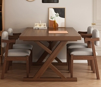 Ensemble table et chaises de salle à manger modernes pour appartements locatifs, plateau rectangulaire grand format, mobilier de restaurant commercial
