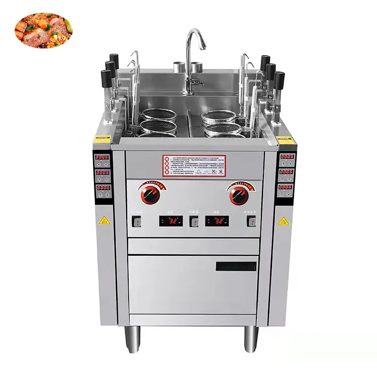 Ascensor automático comercial 6 cestas Cocina de fideos Restaurante profesional Caldera de pasta Máquina de cocina de fideos