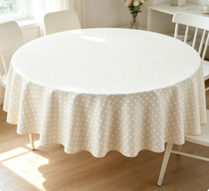 <span class=keywords><strong>Nappe</strong></span> <span class=keywords><strong>ronde</strong></span> simple en PVC enduit Home Direct, 160 cm, vert sauge à pois - Product Image 1