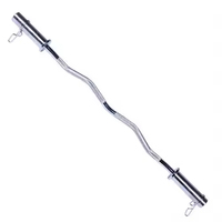 Barre de musculation EZ Curl Dinuo de 1,2 m (47 po) avec 2 roulements, en acier allié chromé, pour entraînement de force en salle de sport, poids libre