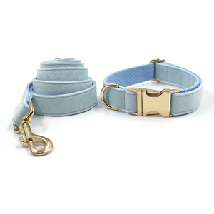 Trendy Ketting 2024 Voor Hondenmode Hondenhalsband Kleurrijke Fluwelen Comfortabele Hondenhalsband En Leiband Set Elegante Huisdierriemen - Product Image 4