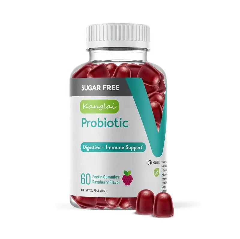 Private Label Digestive Immune Support Dietary Fiber Gummy Pectin Sugar Free Probiotic Gummies