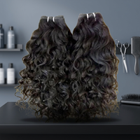 Extensions de cheveux humains vierges indiens Remy bouclés, tissage double trame à la machine, pointes doublement tirées