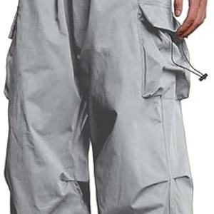 Pantalon décontracté ample pour homme, style parachute, Y2K, avec cordon de serrage, poches - Product Image 5