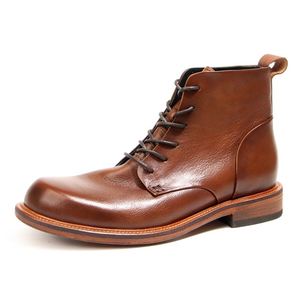 Stylish Men's Genuine <b>Leather</b> <b>Boots</b> Slip-On Height Increasing Autumn Italian Handmade <b>Work</b> <b>Boots</b> - Product Image 5