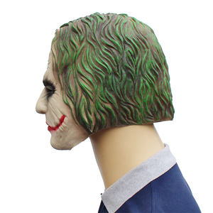 Masque de <span class=keywords><strong>Joker</strong></span> du Chevalier Noir pour Halloween, accessoire de cosplay, costume, accessoires d'horreur, clown effrayant, couvre-chef en latex - Product Image 3