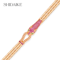 Nouveau bracelet ouvert pour femme en laiton plaqué or, motif tête de léopard, style tennis, avec zircon coloré tendance, manchette à clous, cadeau de fête, principalement en alliage