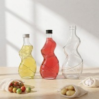 Bouteilles de jus en verre transparent réutilisables de qualité alimentaire tendance, 250 ml, 350 ml, 500 ml, avec bouchon à vis pour boissons et jus