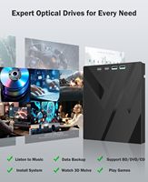 HUB 7 en 1 con Grabador de Blu-ray BDXL Externo de 100 GB, Unidad BD-RE, USB 3.0 Tipo-C con 2 Puertos USB, Lector SD/TF para Copia de Seguridad de Datos Profesional