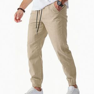 Nuovi Pantaloni Casual <span class=keywords><strong>a</strong></span> <span class=keywords><strong>Righe</strong></span> in <span class=keywords><strong>Lino</strong></span> per Uomo 2026, Vestibilità Comoda Stile Americano, Pantaloni Sportivi per Tutte le Stagioni - Product Image 2