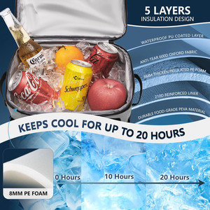 Wholesale Large Capacity 24L Waterproof Thermal Insulated <b>Cooler</b> <b>Backpack</b> Zipper Closure 900D Polyester Material Customizable - Product Image 4