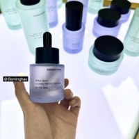 OEM ODM OBM vente en gros ensemble de flacons en verre transparent de 30ml 50g de forme plate personnalisée pour les emballages cosmétiques de soins de la peau sérum crème