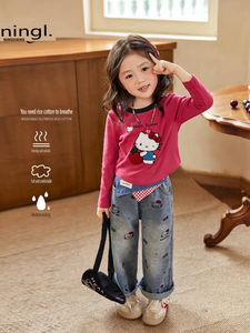 <span class=keywords><strong>T</strong></span>-<span class=keywords><strong>shirt</strong></span> à manches longues pour bébé fille, motif dessin animé, collection Printemps-Automne, hauts tendance pour jeunes filles - Product Image 4