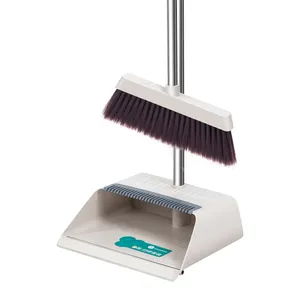 Broom And Dustpan Comb Set For Home Super Long Handle Upright Standing Dustpan For Home Room Kitchen Office