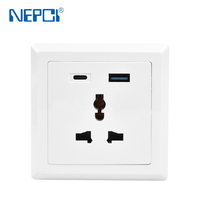 Toma de corriente USB estándar de carga rápida de 20W E.U, toma de corriente USB de tipo universal de 86*86, toma de corriente 250V 10A