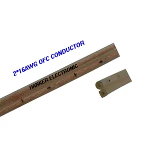 OFC conductor flexible Jacket 0.23mm2 2Core plano PVC audio cobre cable de altavoz