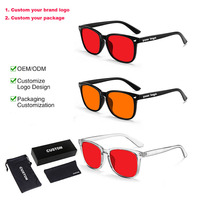 Lunettes de sommeil premium à monture rouge, style mode, avec rivets, anti-lumière bleue